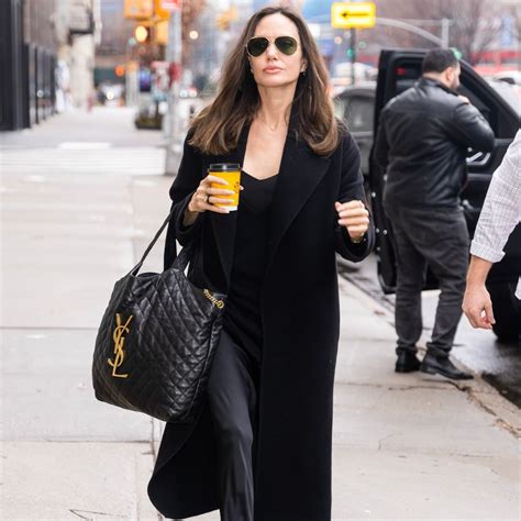 angelina jolie ysl uptown tote|angelina jolie purses.